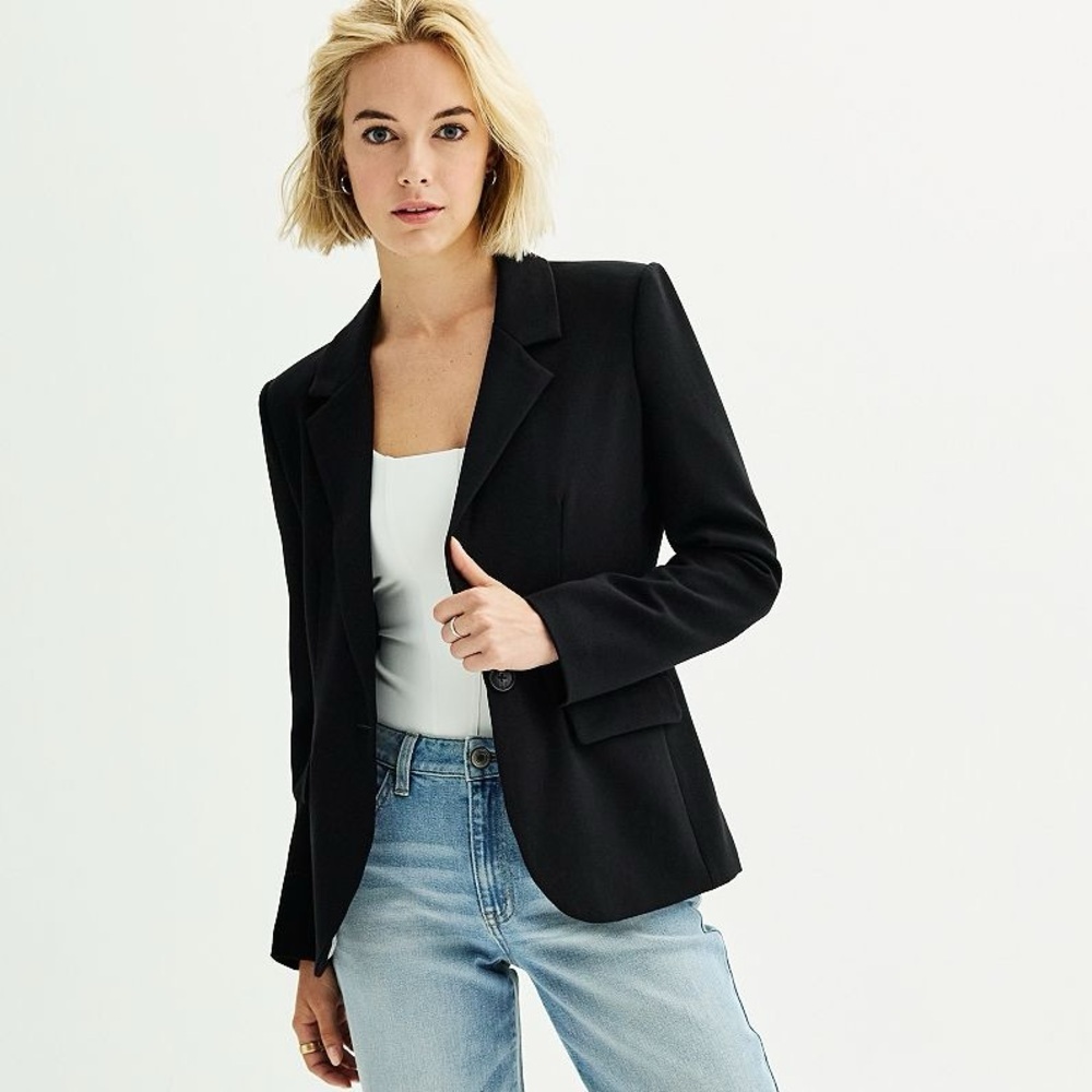Juniors' SO® Single Button Blazer- Size Medium NWT